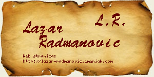 Lazar Radmanović vizit kartica